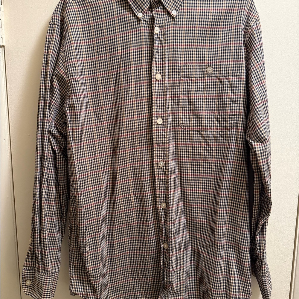 Orvis Men's Multicolor Checkered Button Down Shirt | Medium